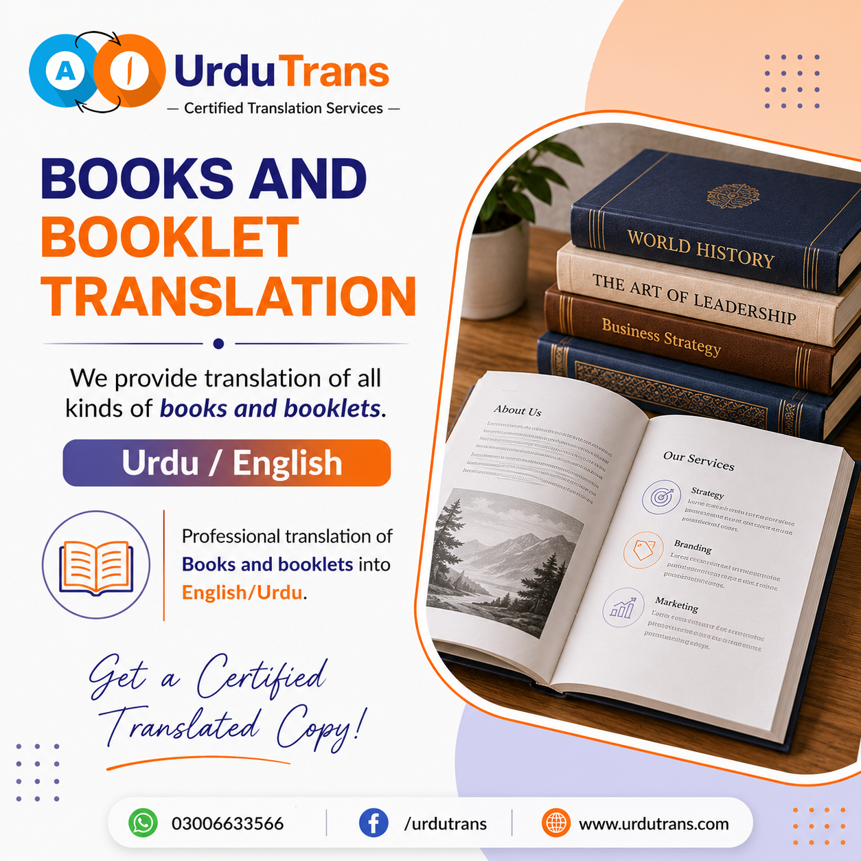 books and booklets translation service